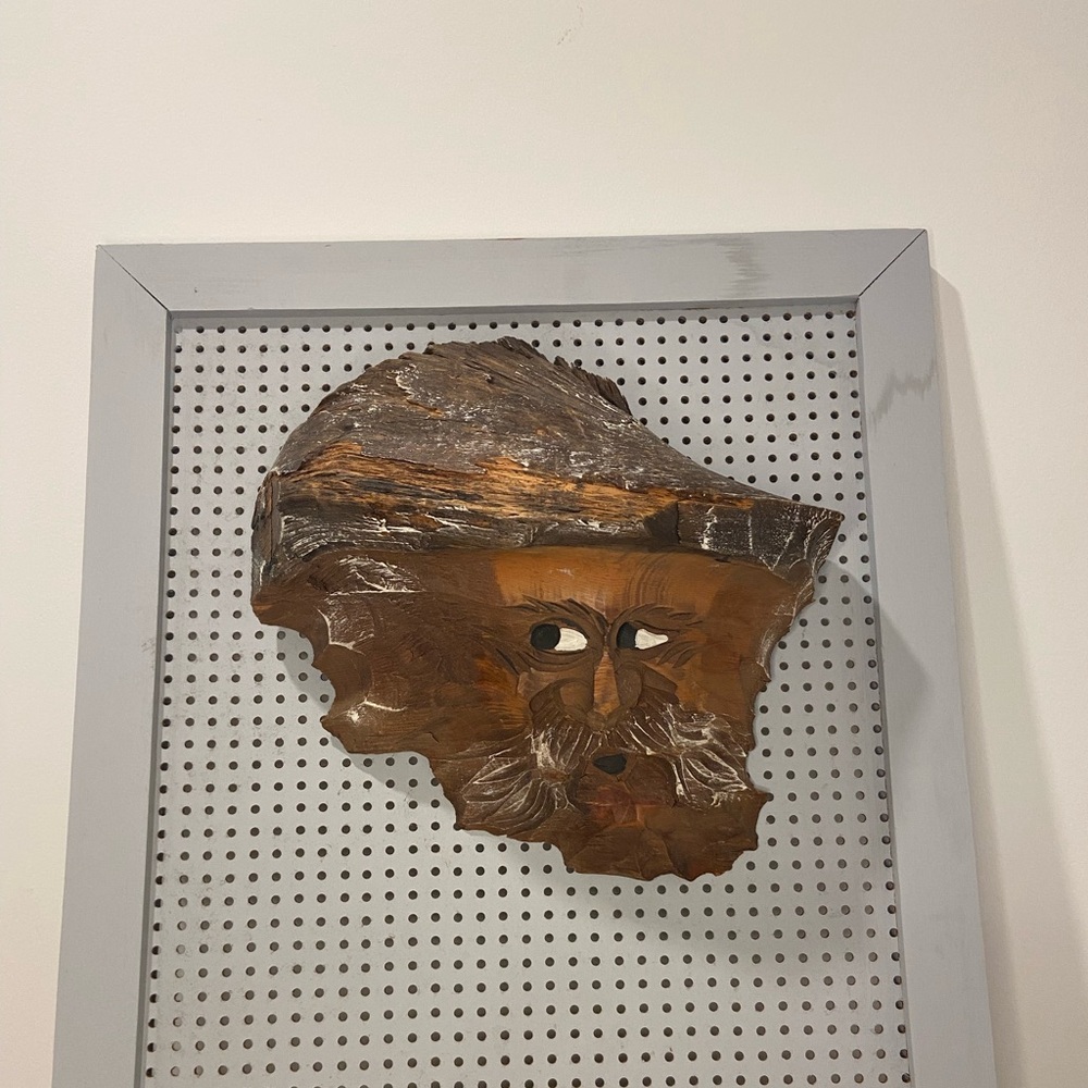 Vintage Folk Art Germany Black Forest Hand Carved Woodsman Face